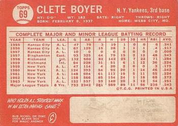 Clete Boyer  baseball card collectible - Main Image 2