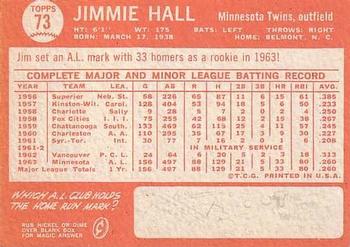 Jimmie Hall  baseball card collectible - Main Image 2