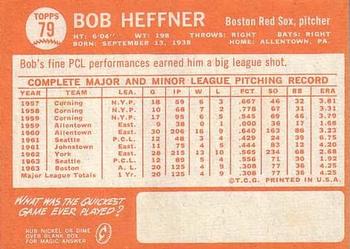 Bob Heffner  baseball card collectible - Main Image 2