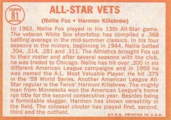 All-Star Vets (Nellie Fox / Harmon Killebrew)  baseball card collectible - Main Image 2