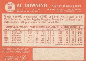 Al Downing  baseball card collectible - Main Image 2