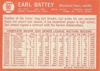Earl Battey  baseball card collectible - Main Image 2