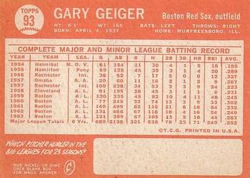 Gary Geiger  baseball card collectible - Main Image 2