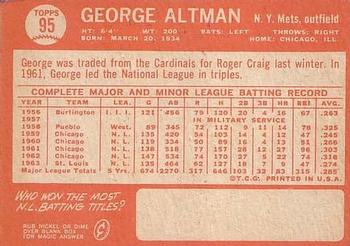 George Altman  baseball card collectible - Main Image 2