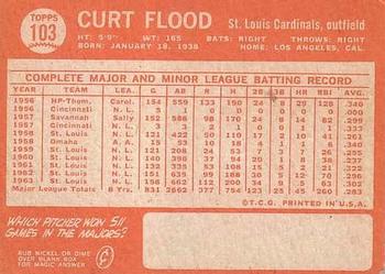 Curt Flood  baseball card collectible - Main Image 2