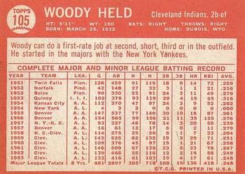Woodie Held  baseball card collectible - Main Image 2