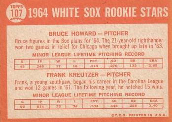 White Sox 1964 Rookie Stars (Bruce Howard / Frank Kreutzer)  baseball card collectible - Main Image 2