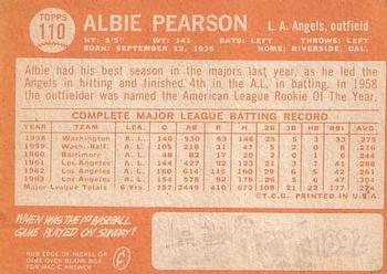 Albie Pearson  baseball card collectible - Main Image 2