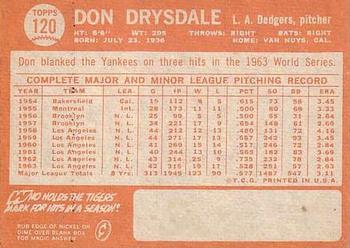 Don Drysdale  baseball card collectible - Main Image 2