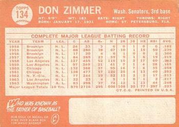Don Zimmer  baseball card collectible - Main Image 2