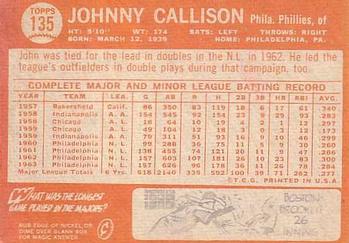 Johnny Callison  baseball card collectible - Main Image 2