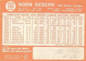 Norm Siebern  baseball card collectible - Main Image 2
