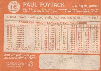 Paul Foytack  baseball card collectible - Main Image 2