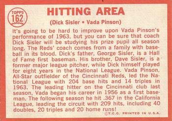 Hitting Area (Dick Sisler / Vada Pinson)  baseball card collectible - Main Image 2