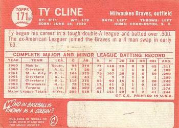 Ty Cline  baseball card collectible - Main Image 2