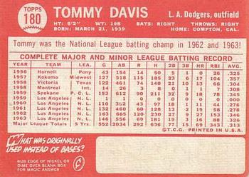 Tommy Davis  baseball card collectible - Main Image 2
