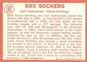 Sox Sockers (Carl Yastrzemski / Chuck Schilling)  baseball card collectible - Main Image 2
