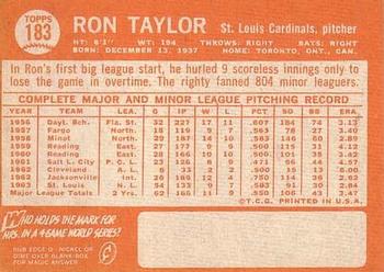 Ron Taylor  baseball card collectible - Main Image 2