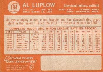 Al Luplow  baseball card collectible - Main Image 2