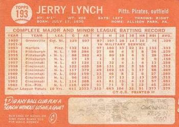 Jerry Lynch  baseball card collectible - Main Image 2