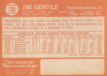 Jim Gentile  baseball card collectible - Main Image 2