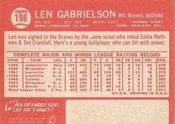 Len Gabrielson  baseball card collectible - Main Image 2