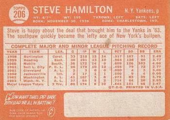 Steve Hamilton  baseball card collectible - Main Image 2