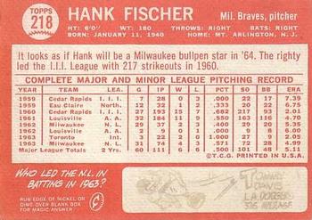 Hank Fischer  baseball card collectible - Main Image 2