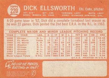 Dick Ellsworth  baseball card collectible - Main Image 2