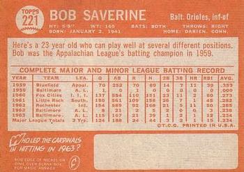 Bob Saverine  baseball card collectible - Main Image 2