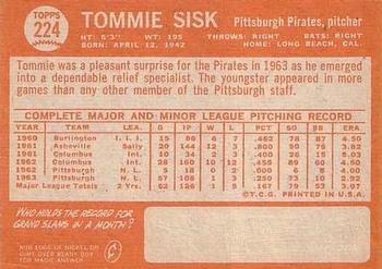Tommie Sisk  baseball card collectible - Main Image 2