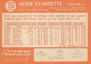 Herm Starrette  baseball card collectible - Main Image 2