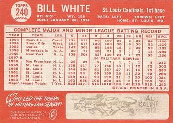Bill White  baseball card collectible - Main Image 2
