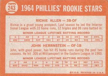 Phillies 1964 Rookie Stars (Richie Allen / John Herrnstein)  baseball card collectible - Main Image 2
