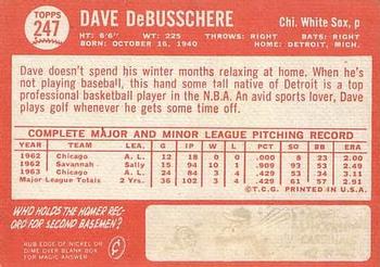 Dave DeBusschere  baseball card collectible - Main Image 2