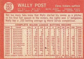 Wally Post  baseball card collectible - Main Image 2