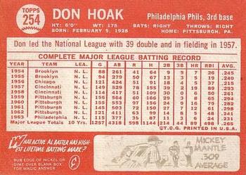 Don Hoak  baseball card collectible - Main Image 2