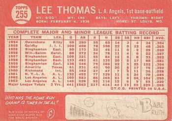 Lee Thomas  baseball card collectible - Main Image 2