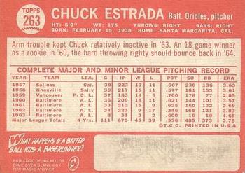 Chuck Estrada  baseball card collectible - Main Image 2