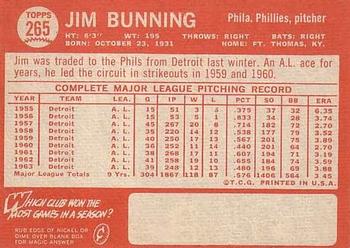 Jim Bunning  baseball card collectible - Main Image 2