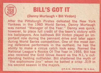 Bill’s Got It (Danny Murtaugh / Bill Virdon)  baseball card collectible - Main Image 2