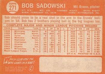 Bob Sadowski  baseball card collectible - Main Image 2