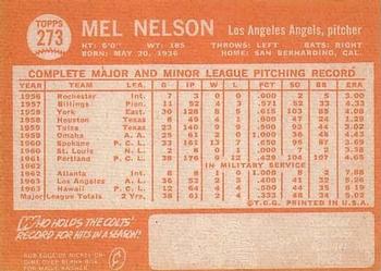 Mel Nelson  baseball card collectible - Main Image 2