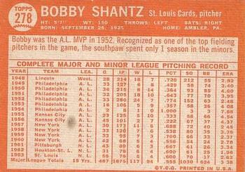 Bobby Shantz  baseball card collectible - Main Image 2