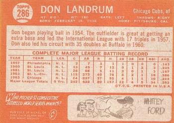 Don Landrum  baseball card collectible - Main Image 2