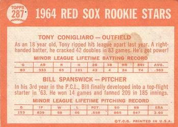 Red Sox 1964 Rookie Stars (Tony Conigliaro / Bill Spanswick)  baseball card collectible - Main Image 2