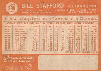 Bill Stafford  baseball card collectible - Main Image 2