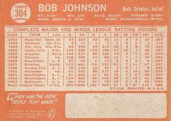 Bob Johnson  baseball card collectible - Main Image 2