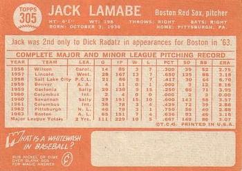 Jack Lamabe  baseball card collectible - Main Image 2