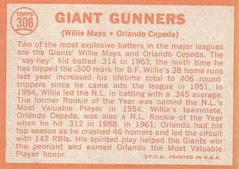 Giant Gunners (Willie Mays / Orlando Cepeda)  baseball card collectible - Main Image 2